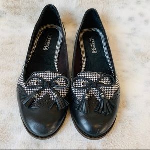 Sperry Top Slider Black and White Flats